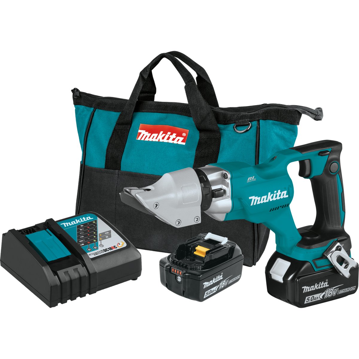 18V LXT® Lithium‑Ion Brushless Cordless 14 Gauge Straight Shear XSJ03T Makita Kit