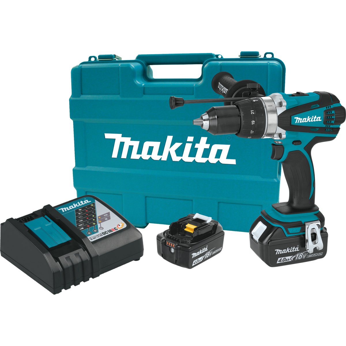 18V LXT® Lithium‑Ion Cordless 1/2" Hammer Driver‑Drill XPH03MB Makita Kit