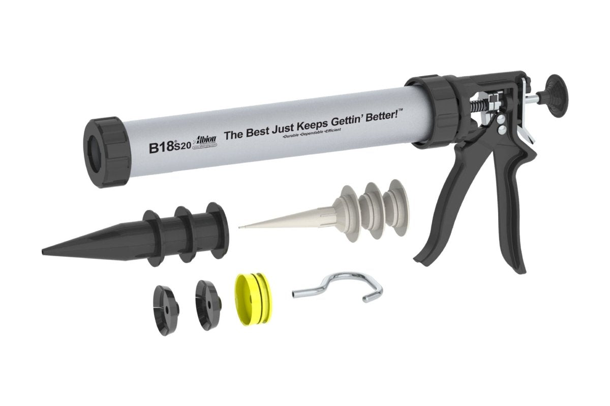 20oz B-Line Manual Sausage Gun w/ 18:1 Ratio Drive (10 Count) Albion