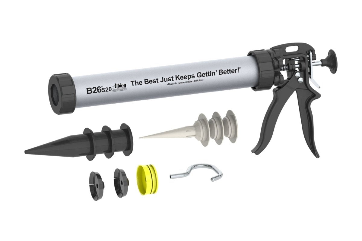 20oz B-Line Manual Sausage Gun w/ Highest-Thrust 26:1 Ratio Drive (10 Count) Albion