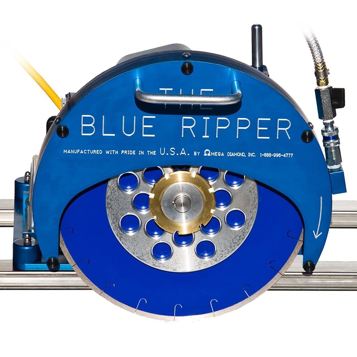 3 HP Blue Ripper Rail Saw Package Sale | Saw and Diamond Blades Omega Diamond