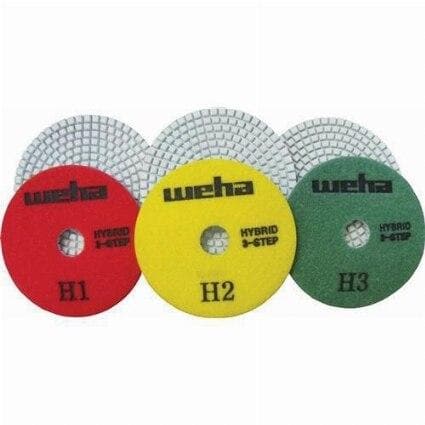 3" Weha 3 Step Hybrid Diamond Polishing Pad Set of 3 Weha