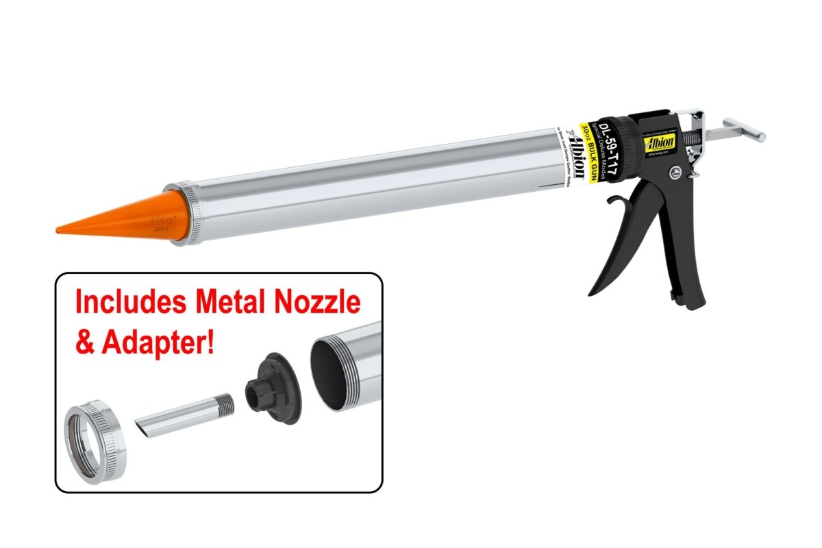30oz Special Deluxe Manual Bulk Gun w/ Orange Cone Nozzles (6 Count) Albion