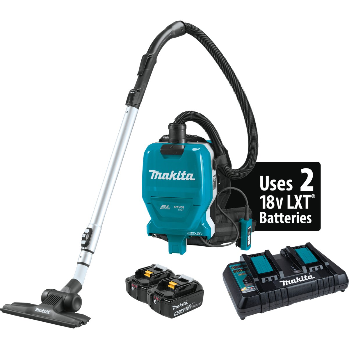 36V (18V X2) LXT® Brushless 1/2 Gallon HEPA Filter Backpack Dry Vacuum XCV09PT Makita Kit
