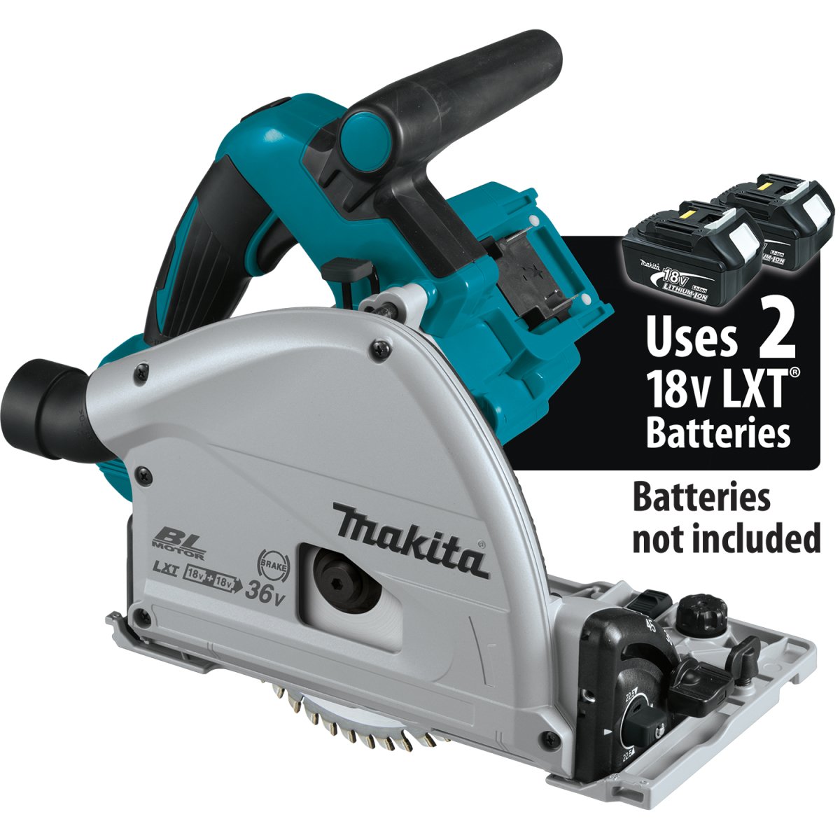 36V (18V X2) LXT® Brushless 6‑1/2" Plunge Circular Saw, AWS® Makita