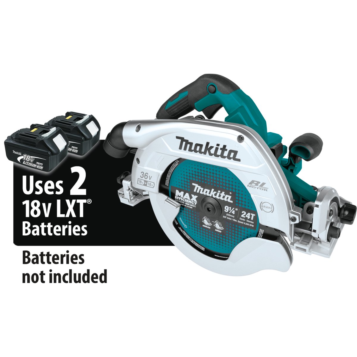 36V (18V X2) LXT® Brushless 9‑1/4” Circular Saw with Guide Rail Compatible Base, AWS® Capable Makita
