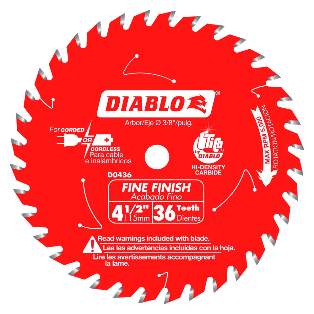 4-1/2 in. 36 Tooth Fine Finish Saw Blade - 15 per Order - Diamond Tool Store