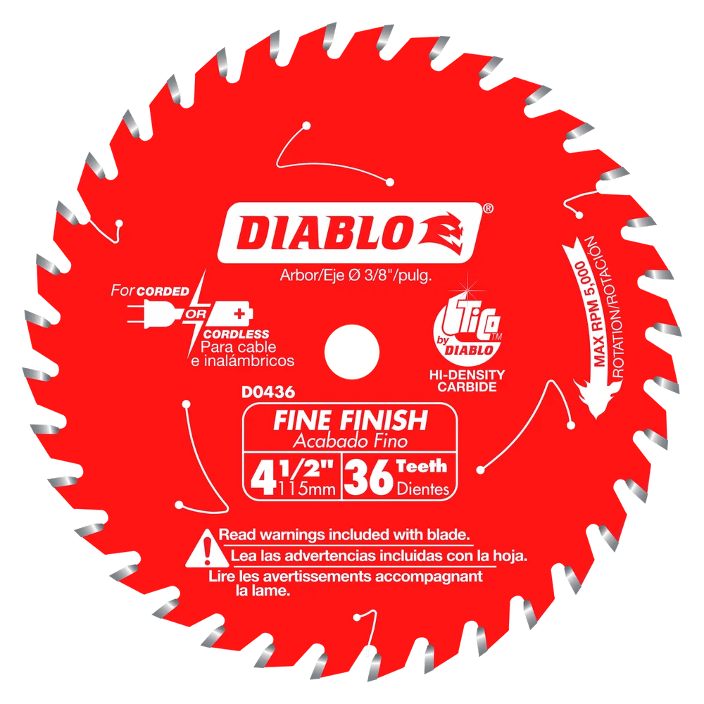 4-1/2 in. 36 Tooth Fine Finish Saw Blade - 15 per Order Diablo Tools