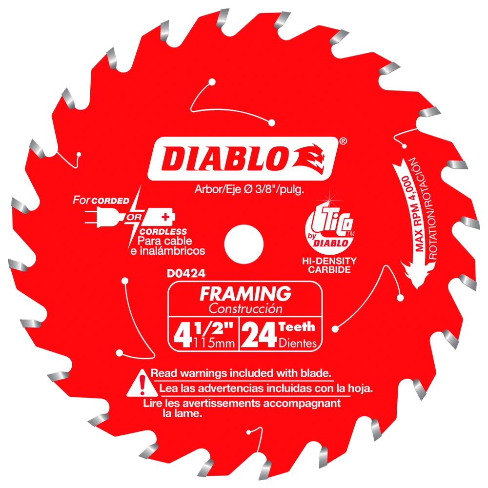 4-1/2 in. x 24 Tooth Framing Trim Saw Blade - 20 per Order Diablo Tools