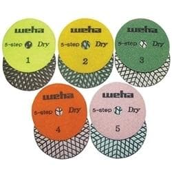 4" Weha 5 Step Dry Diamond Polishing Pads Weha