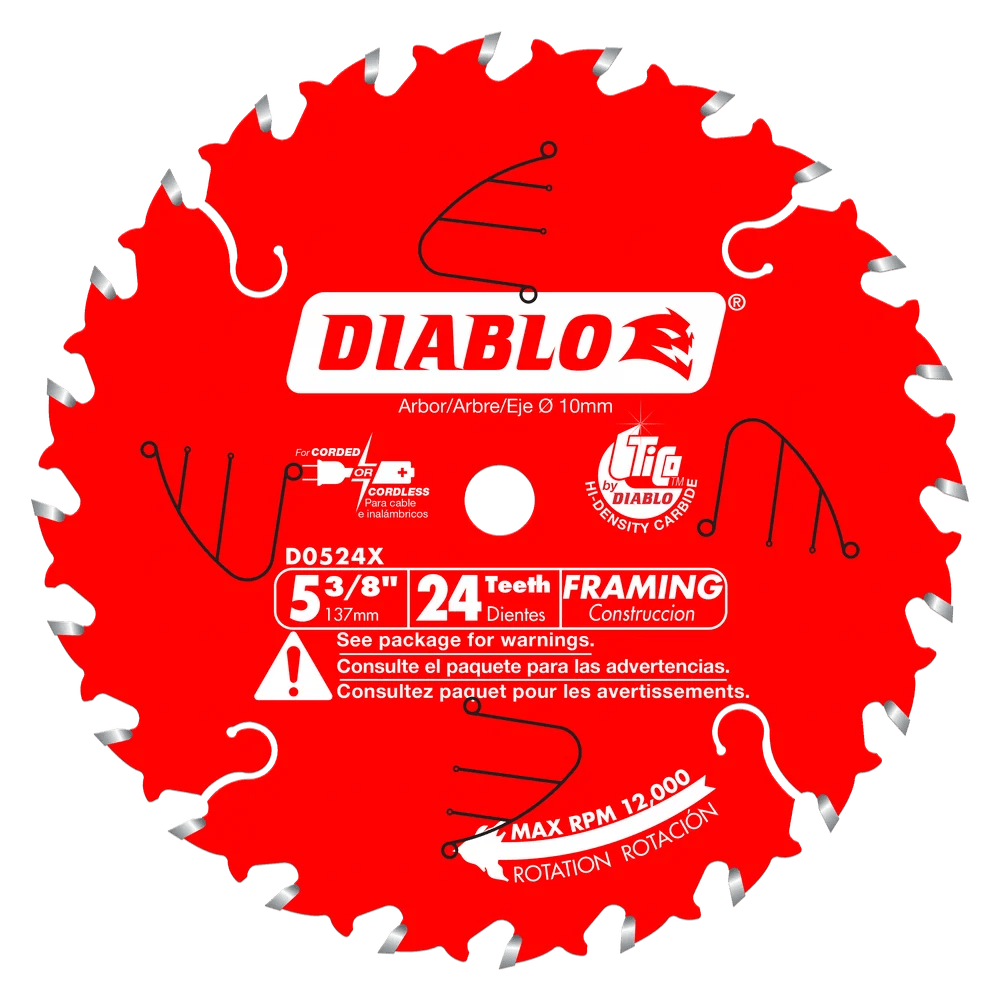 5-3/8 in. x 24 Tooth Framing Trim Saw Blade - 18 per Order Diablo Tools