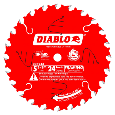 5-3/8 in. x 24 Tooth Framing Trim Saw Blade - 18 per Order Diablo Tools