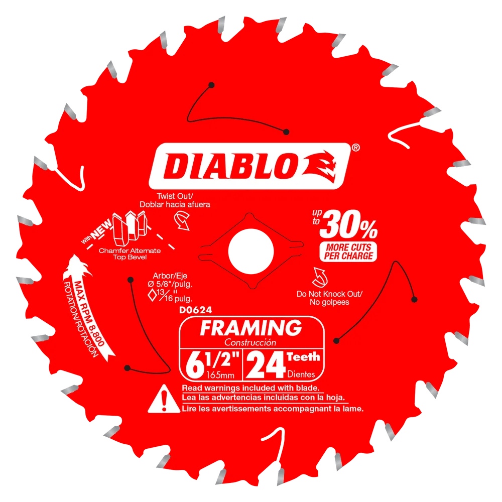 6-1/2 in. 24-Tooth Framing Saw Blade - 20 per Order Diablo Tools