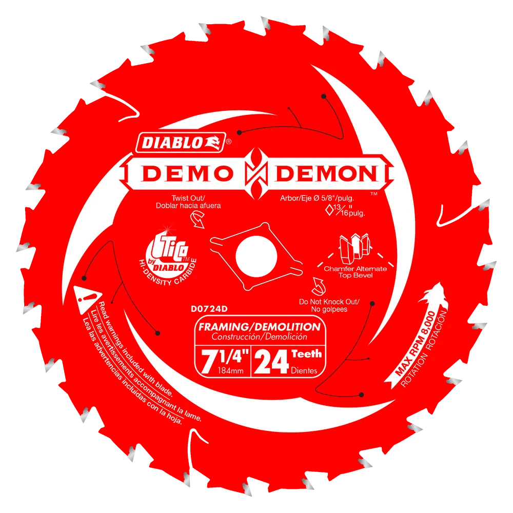 7-1/4 in. 24-Tooth ™ Framing/Demolition Saw Blade - 10 per Order Diablo Tools