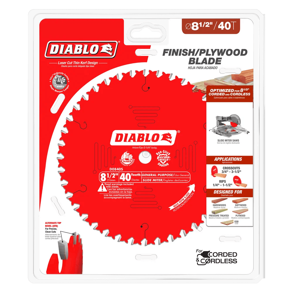 8-1/2 in. x 40 Tooth General Purpose Slide Miter Saw Blade - 8 per Order Diablo Tools