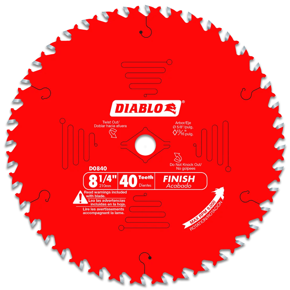 8-1/4 in. x 40 Tooth Finishing Saw Blade - 8 per Order Diablo Tools