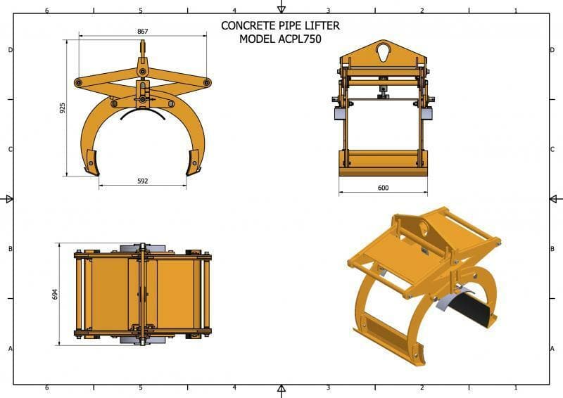 Aardwolf Concrete Pipe Lifter 750 Aardwolf