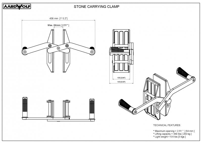 Aardwolf Stone Carrying Clamp Aardwolf