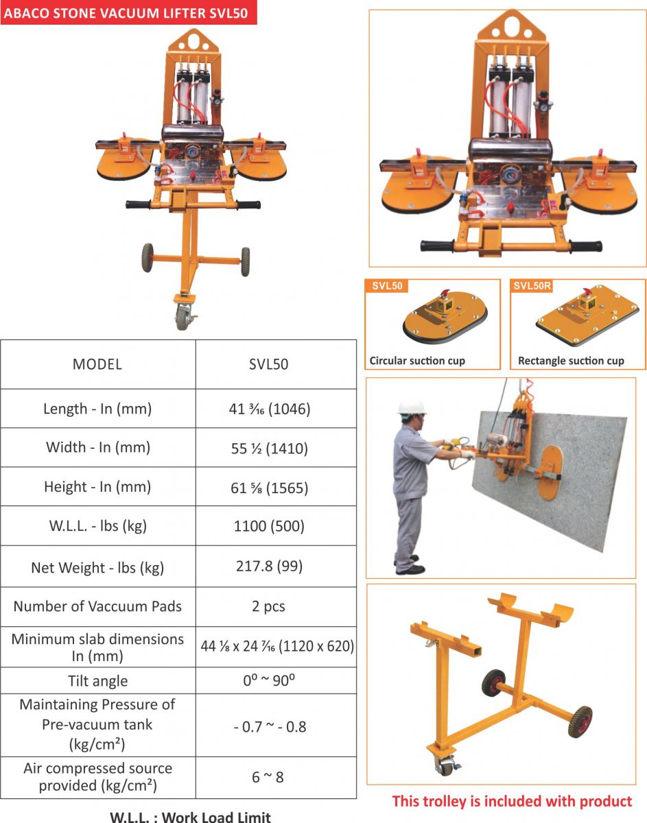 Abaco Stone Vacuum Lifter Abaco Machines