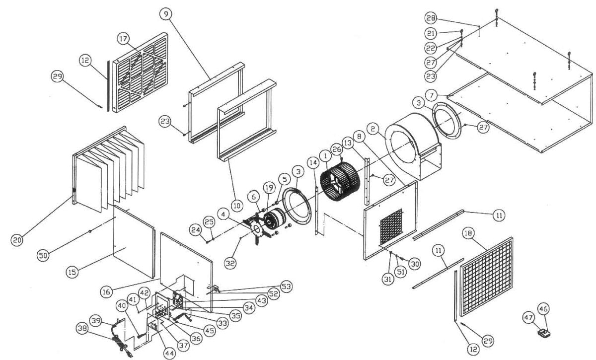 AFS-2000, 1700CFM Air Filtration System, 3-Speed, with Remote Control Jet