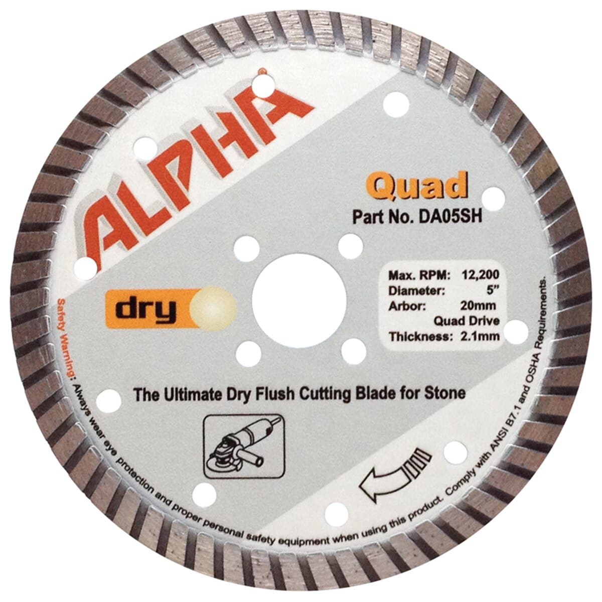 Alpha Quad Turbo Diamond Blade DA04AH Alpha Tools 4"