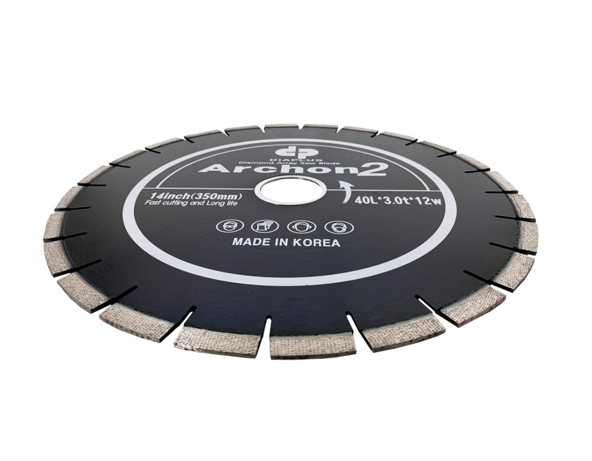 Archon 2 Blade for cutting Quartzite, Quartz, and Granite on Blue Ripper Sr. Rail Saw Dia Plus