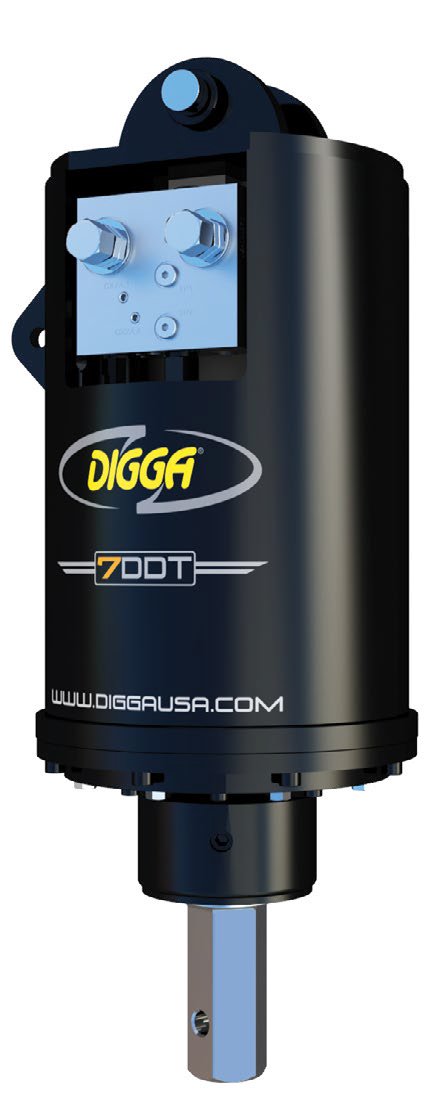 Augers For Excavators & Backhoes 4.5-12T, Truck Cranes & Telehandlers 7DDT-11 Digga Two-Speed - High Flow Drive w/ 2.5" Hex Shaft 7,357 ft.-lbs. N/A (Auger Drive Only)