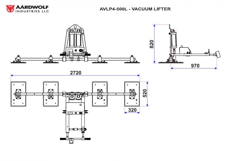 AVLP4PRO-500L Vacuum Lifter Aardwolf