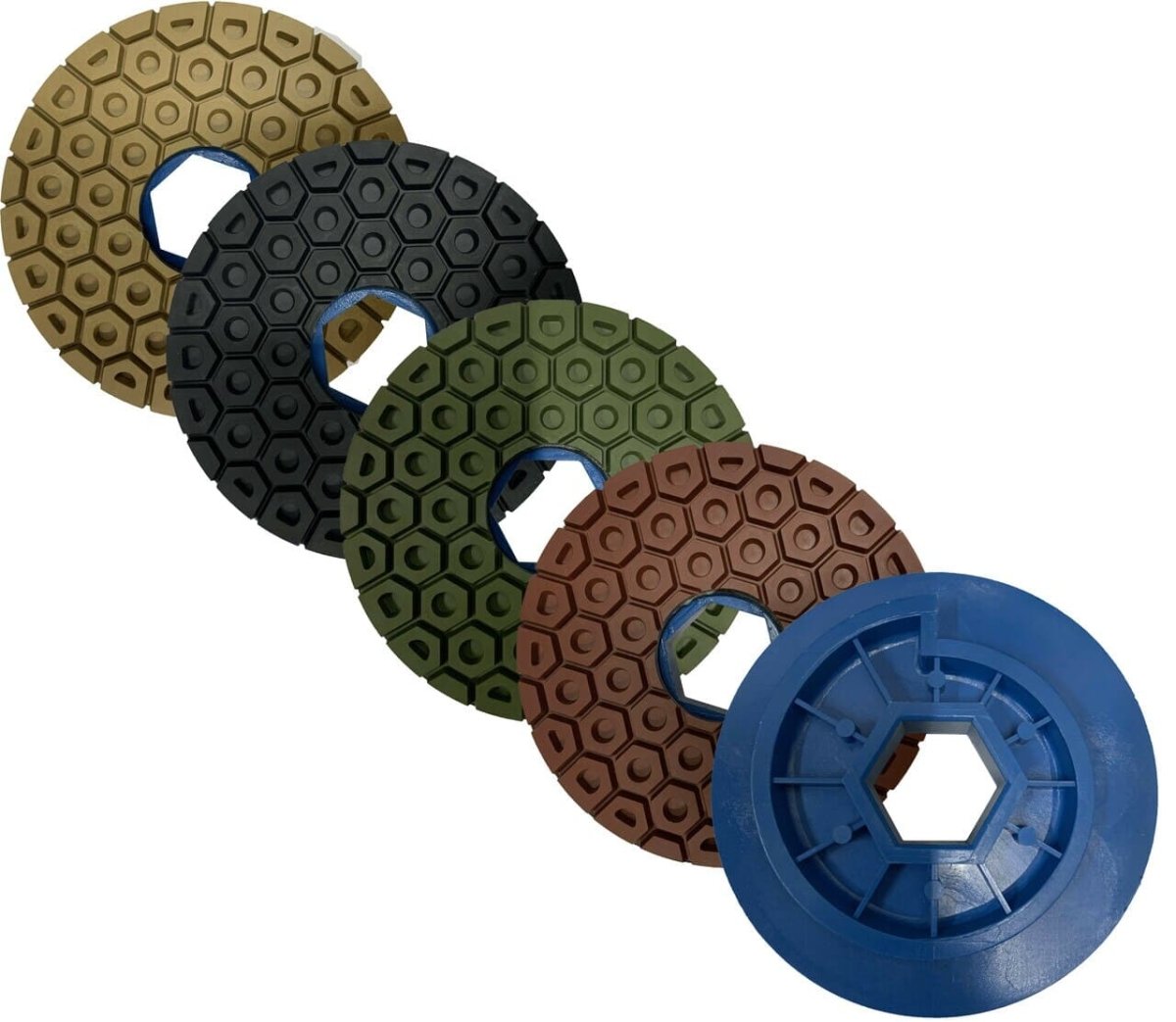 Blue Resin Snail Lock Pads Snail Lock Polishing Pads 4 Inch Pads Diamond Tool Store