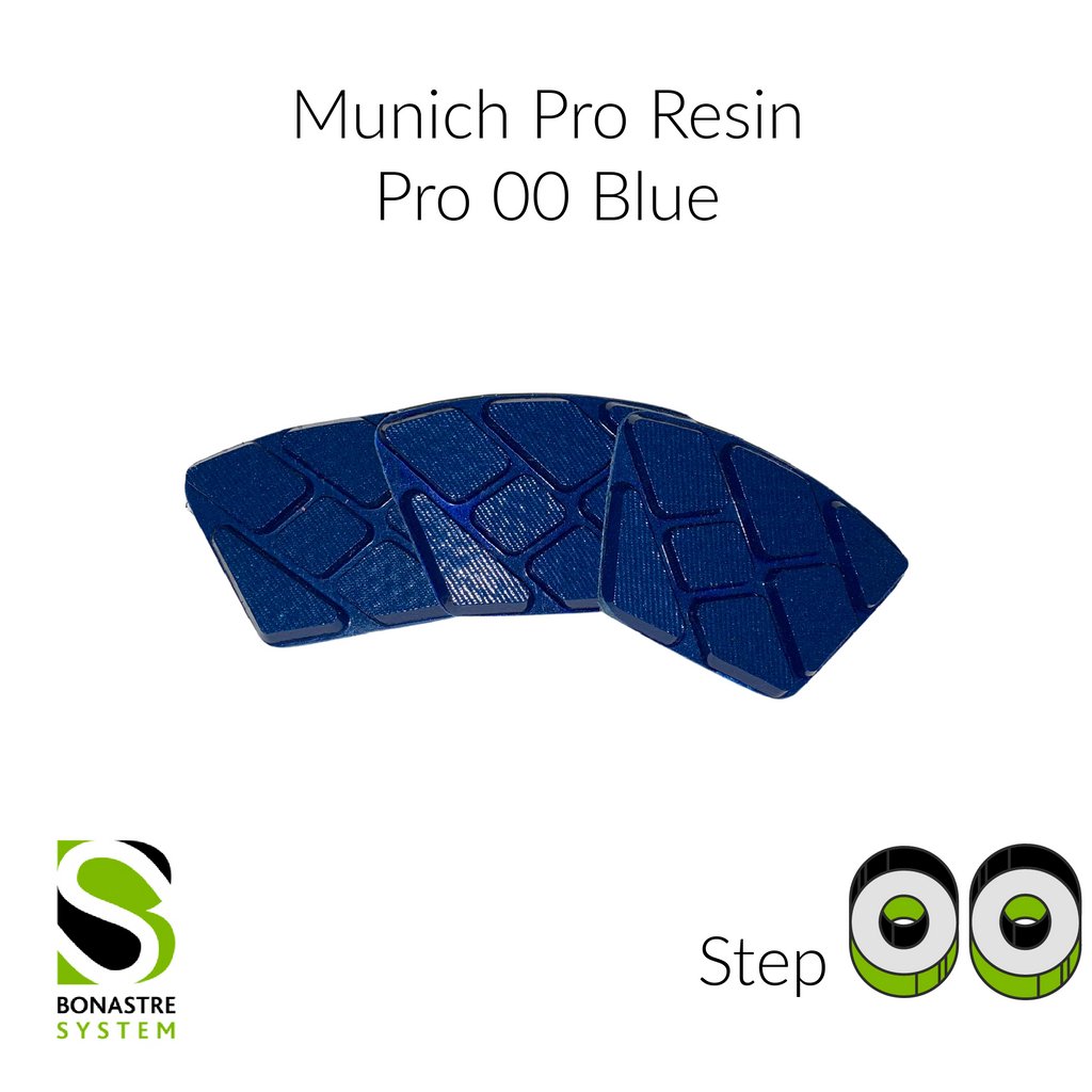 Bonastre Pro Pads and Munich Resin Diamonds MUP00 Bonastre System Munich Resins - Step 00 (Blue) (Pack of 3)