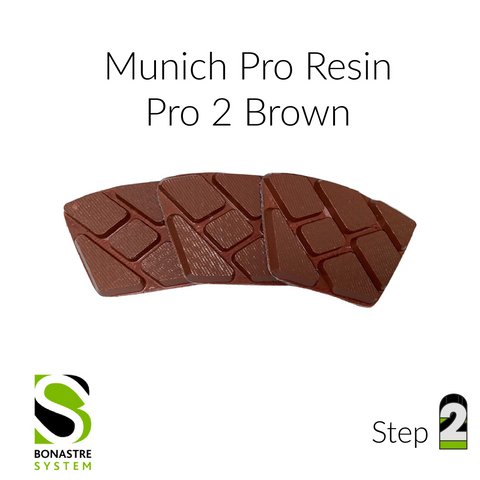 Bonastre Pro Pads and Munich Resin Diamonds MUP2 Bonastre System Munich Resins - Step 2 (Brown) (Pack of 3)