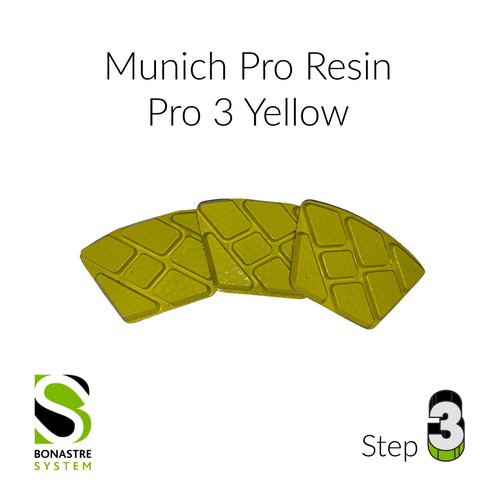 Bonastre Pro Pads and Munich Resin Diamonds MUP3 Bonastre System Munich Resins - Step 3 (Yellow) (Pack of 3)