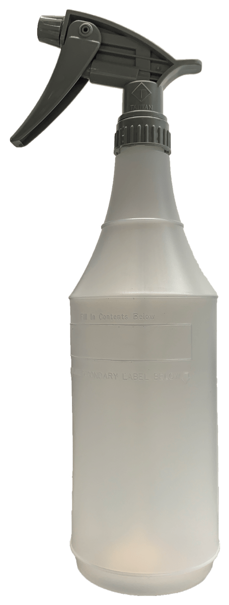 Transparent Spray Bottle 32 oz. with Logo