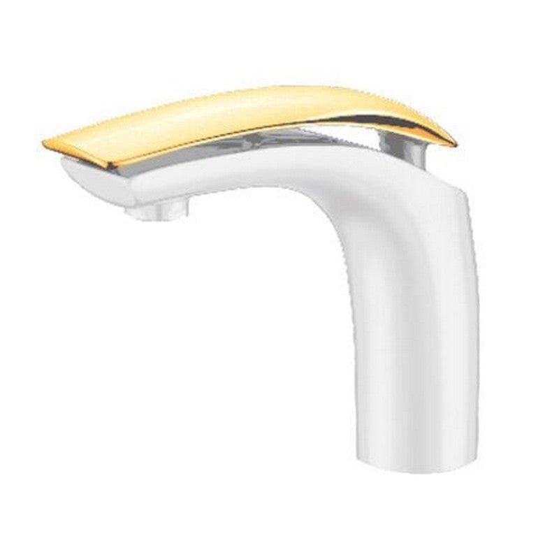 Dakota 6-1/2 Inch Single Handle Bathroom Faucet DSF-00BSH06WGD-DIS Dakota Sinks White and Gold