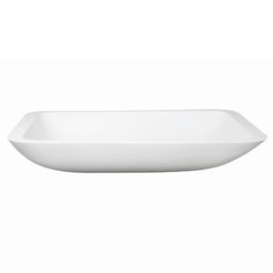8 Inch Resin Single Bowl Rectangle Bathroom Vessel Sink, White - Dakota Sinks