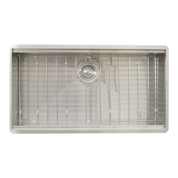 Dakota Sinks DSL-3620 Signature L-Series 36 Inch Flat Ledge Single Bowl Undermount Stainless Steel Kitchen Sink - Satin Brushed Nickel Dakota Sinks