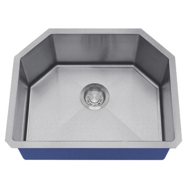 Dakota Sinks DSM-2321 Signature M-Series 23 Inch Micro Radius Single D-Bowl Undermount Kitchen Sink with Bottom Grid, Satin Brushed Nickel DSM-2321SV Dakota Sinks Silver