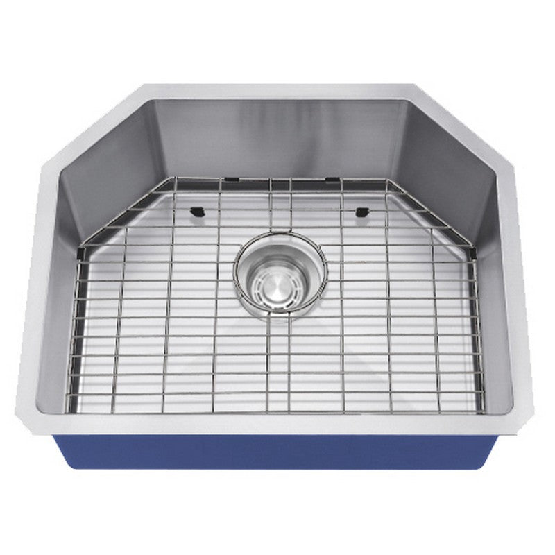 Dakota Sinks DSM-2321 Signature M-Series 23 Inch Micro Radius Single D-Bowl Undermount Kitchen Sink with Bottom Grid, Satin Brushed Nickel DSM-2321 Dakota Sinks Satin Brushed Nickel