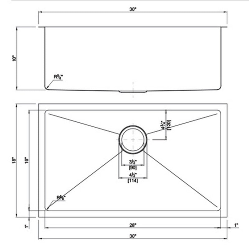 Dakota Sinks DSM-3070 Signature M-Series 32 Inch Micro Radius 30/70 Double Bowl Undermount Kitchen Sink with Bottom Grid Dakota Sinks