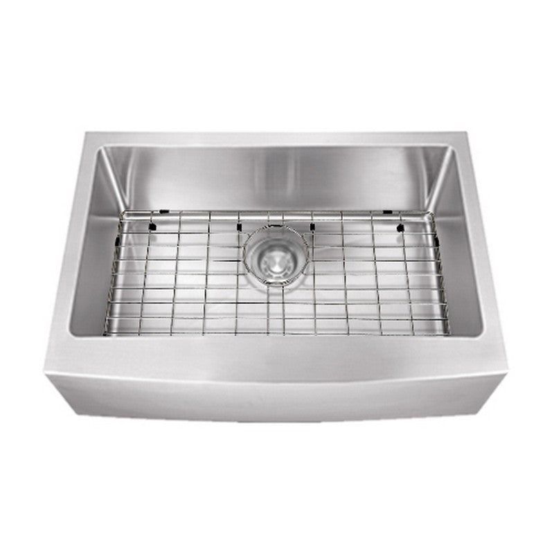 Dakota Sinks DSM-A3020 Signature M-Series 30 x 10 Inch Micro Radius Single Bowl Apron Front Kitchen Sink with Bottom Grid DSM-A3020 Dakota Sinks Stainless Steel