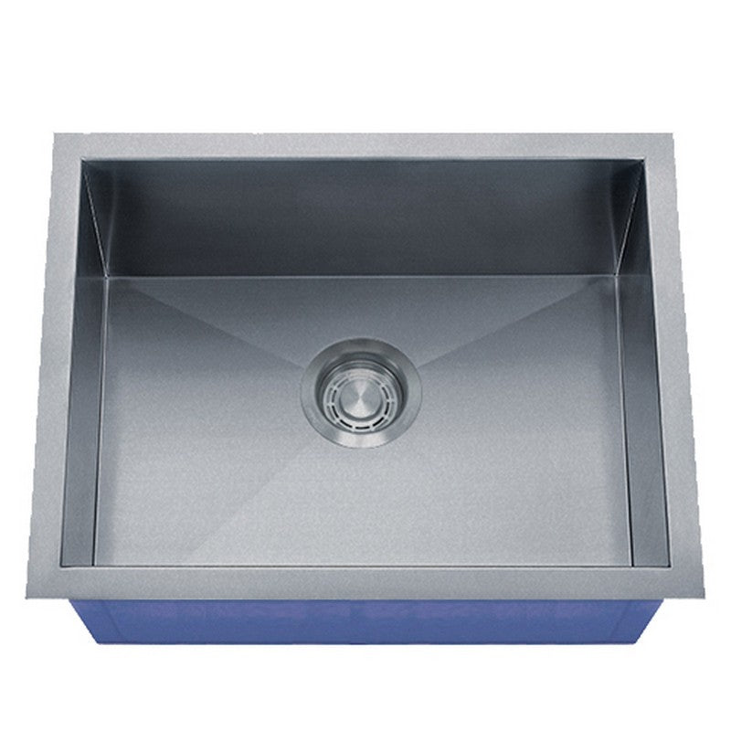 Dakota Sinks DSZ-1915 Signature Z-Series 19 Inch Zero Radius Single Bowl Undermount Stainless Steel Bar Sink with Bottom Grid DSZ-1915SV Dakota Sinks Silver