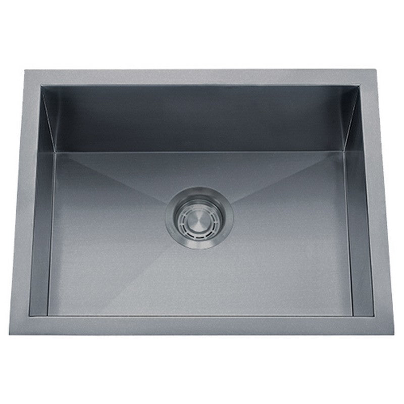 Dakota Sinks DSZ-2318 Signature Z-Series 23 Inch Zero Radius Single Bowl Undermount Stainless Steel Kitchen Sink with Bottom Grid DSZ-2318SV Dakota Sinks Silver