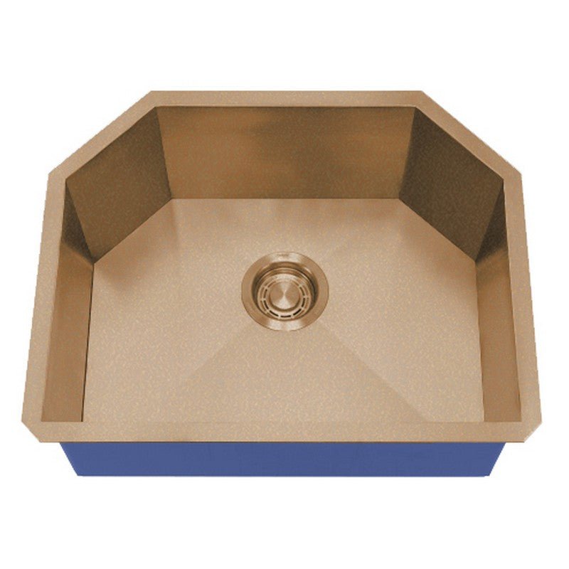 Dakota Sinks DSZ-2321 Signature Z-Series 23 Inch Zero Radius Single D-Bowl Undermount Stainless Steel Kitchen Sink with Bottom Grid DSZ-2321CP Dakota Sinks Copper