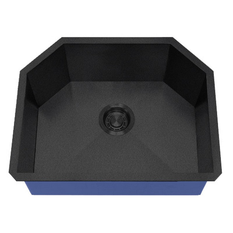 Dakota Sinks DSZ-2321 Signature Z-Series 23 Inch Zero Radius Single D-Bowl Undermount Stainless Steel Kitchen Sink with Bottom Grid DSZ-2321GBK Dakota Sinks Gunmetal Black