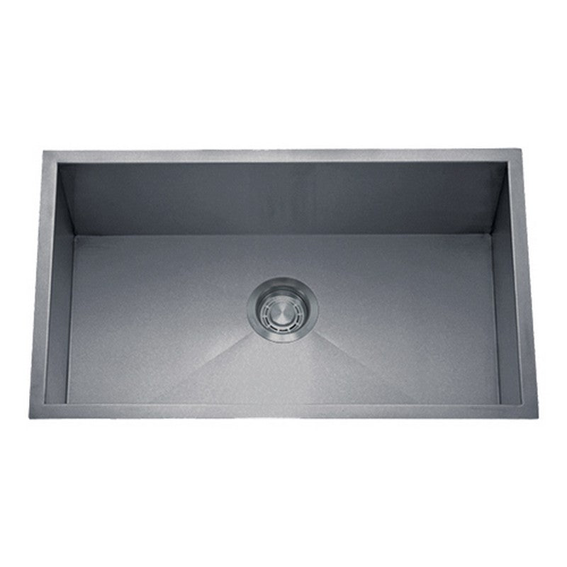 Dakota Sinks DSZ-3018 Signature Z-Series 30 Inch Zero Radius Single Bowl Undermount Stainless Steel Kitchen Sink with Bottom Grid DSZ-3018SV Dakota Sinks Silver