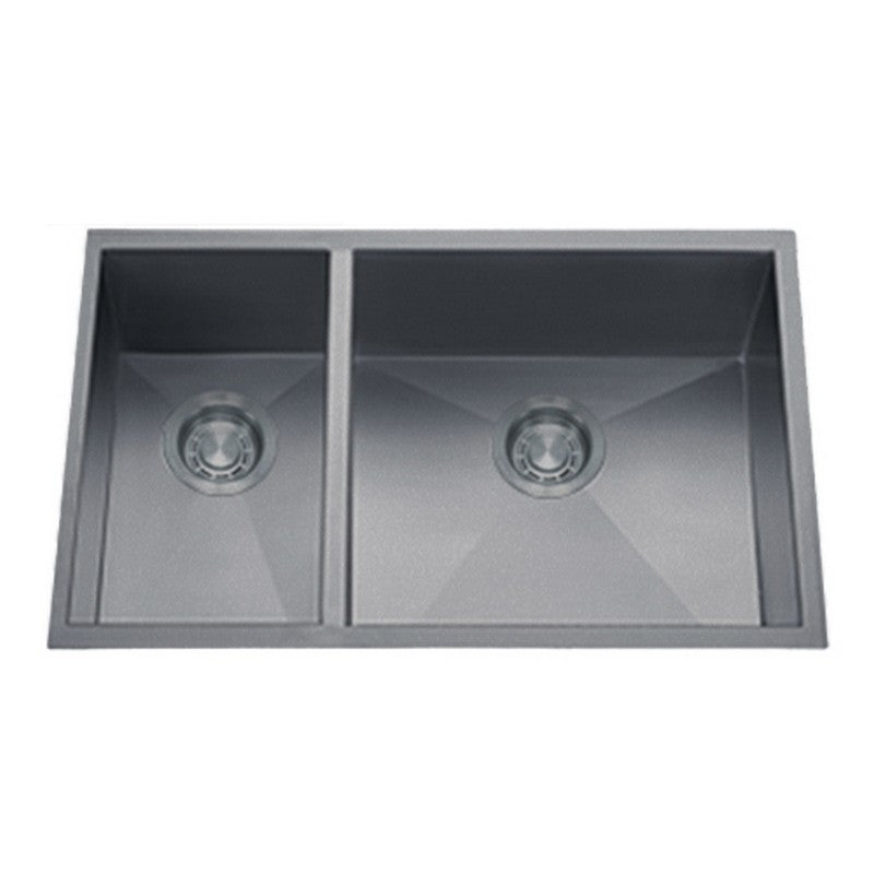 Dakota Sinks DSZ-3070 Signature Z-Series 32 Inch Zero Radius 30/70 Double Bowl Undermount Stainless Steel Kitchen Sink with Bottom Grid DSZ-3070SV Dakota Sinks Silver