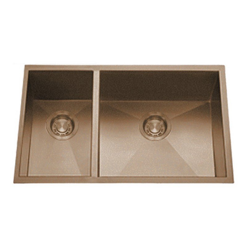 Dakota Sinks DSZ-3070 Signature Z-Series 32 Inch Zero Radius 30/70 Double Bowl Undermount Stainless Steel Kitchen Sink with Bottom Grid DSZ-3070CP Dakota Sinks Copper