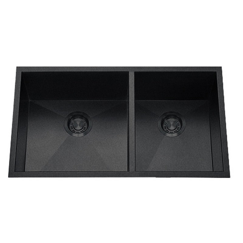 Dakota Sinks DSZ-6040 Signature Z-Series 32 Inch Zero Radius 60/40 Double Bowl Undermount Stainless Steel Kitchen Sink with Bottom Grid DSZ-6040GBK Dakota Sinks Gunmetal Black