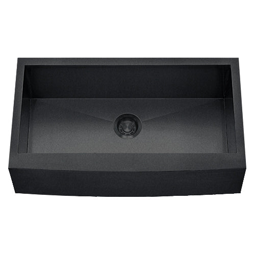 Dakota Sinks DSZ-A3620 Signature Z-Series 36 Inch Zero Radius Single Bowl Apron Front Stainless Steel Kitchen Sink with Bottom Grid DSZ-A3620GBK Dakota Sinks Gunmetal Black