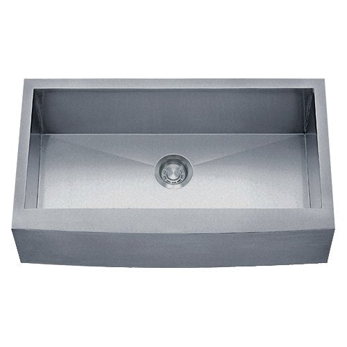 Dakota Sinks DSZ-A3620 Signature Z-Series 36 Inch Zero Radius Single Bowl Apron Front Stainless Steel Kitchen Sink with Bottom Grid DSZ-A3620SV Dakota Sinks Silver